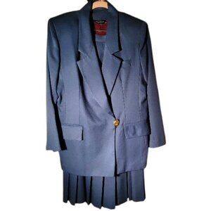Elegant Blazer and Skirt Suit Set by Chad Stevens ~ Blue ~ Size 12